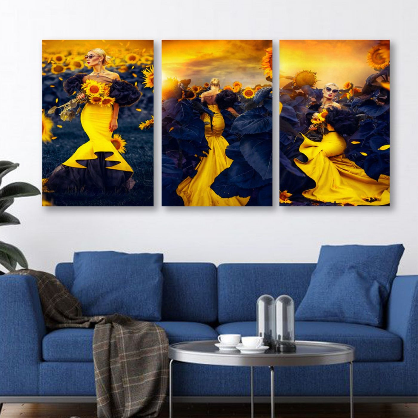 لوحة حائط خشبية الفستان الأزرق - 120x60 سم - خشب ام دي اف - PH 95