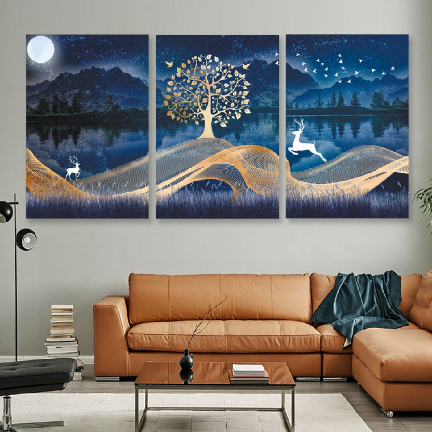 لوحة حائط خشبية غزال الليل - 120x60 سم - خشب ام دي اف - PH 241