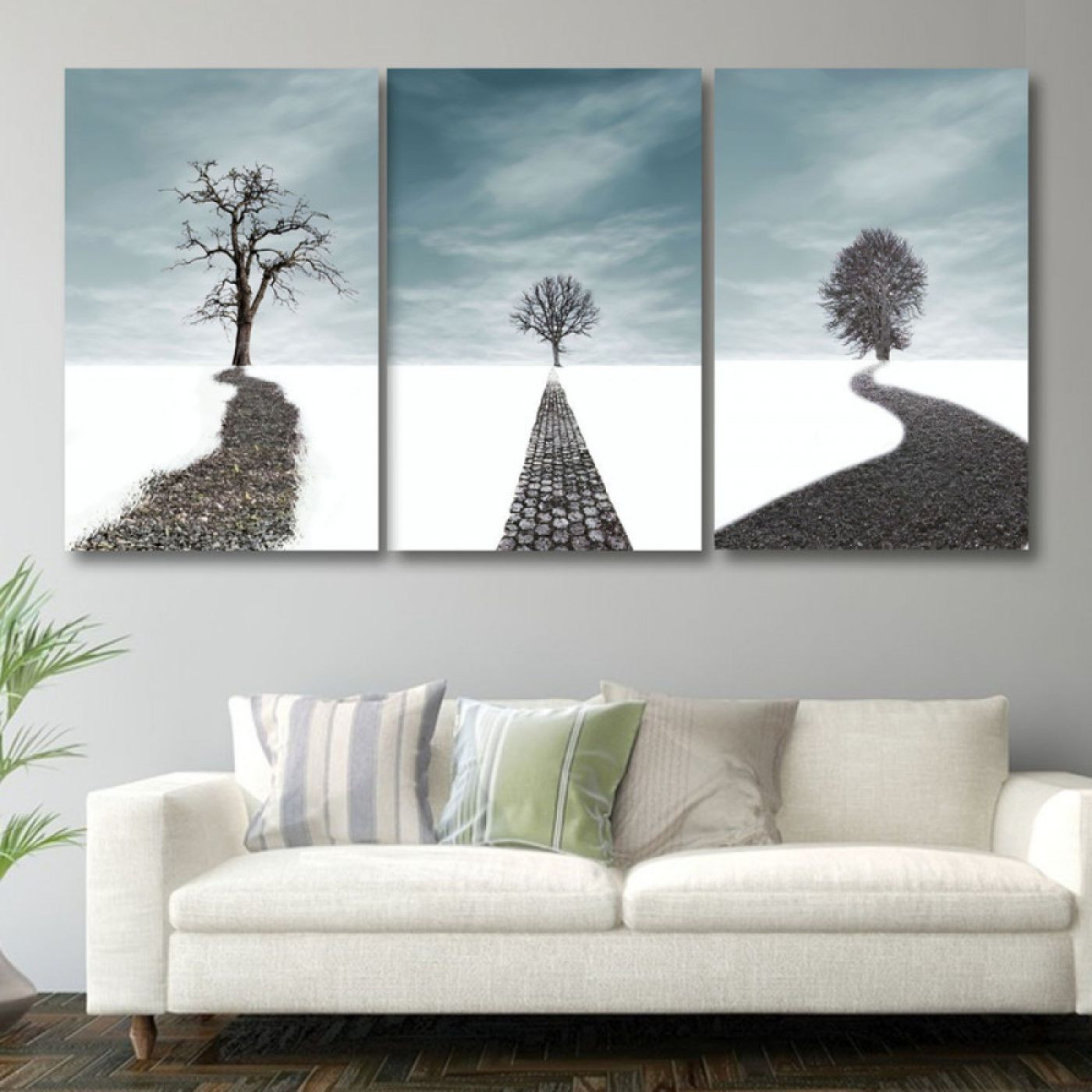 لوحة حائط بتصميم طبيعة شتوية - خشب ام دي اف - 120x60 سم - PH 251