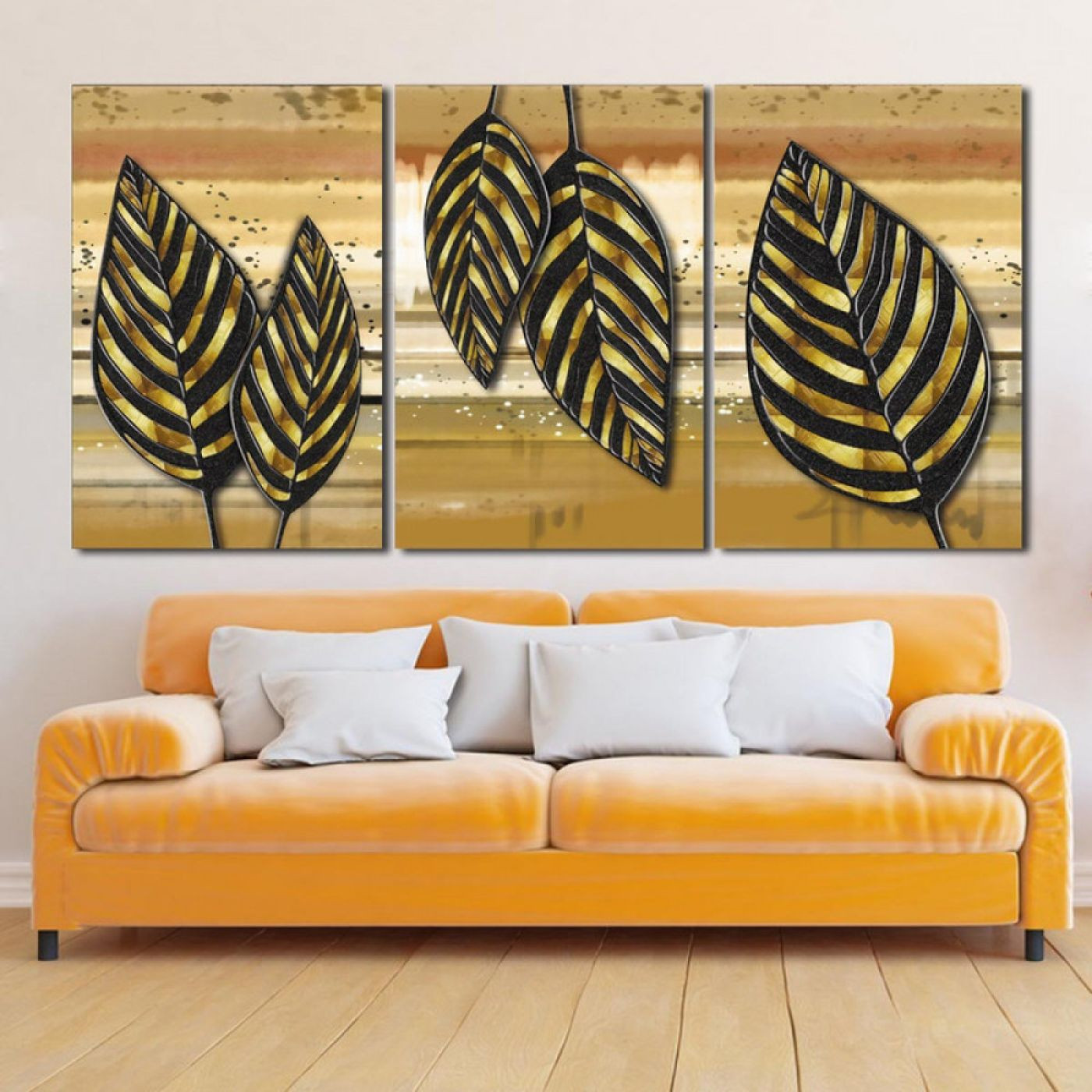 لوحة حائط بتصميم عصري اوراق نبات - خشب ام دي اف - 120x60 سم - PH 271