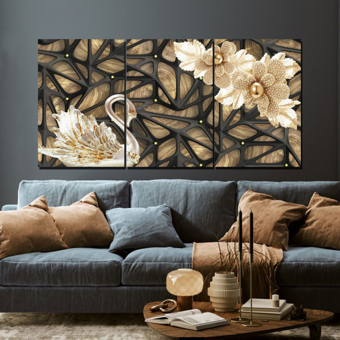 لوحة حائط بتصميم لاندو - خشب ام دي اف - 120x60 سم - PH 287