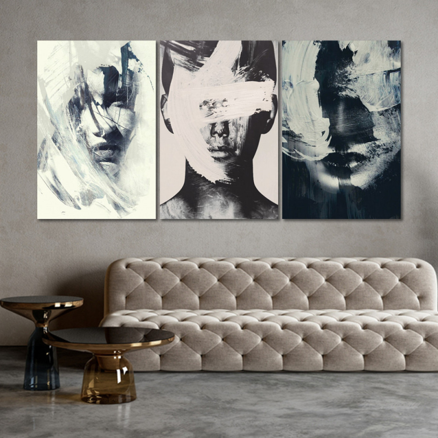 لوحة حائط فن تشكيلي بسيط - خشب ام دي اف - 120x60 سم - PH 14