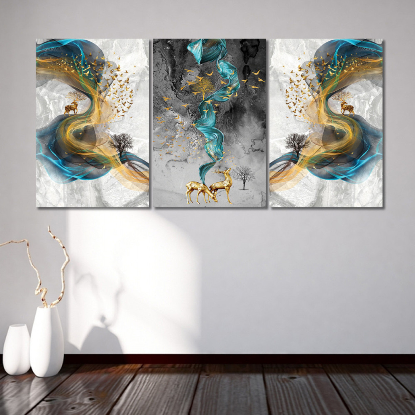 لوحة حائط دخان ملون - خشب ام دي اف - 120x60 سم - PH 21