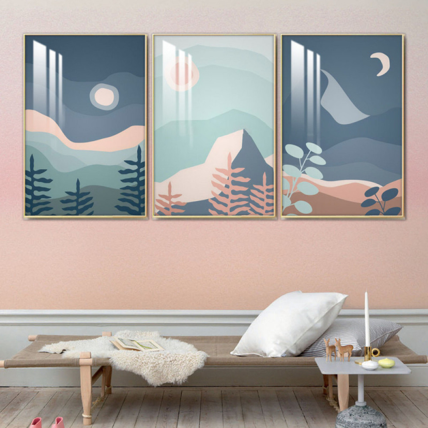 لوحة جدارية إبداعية مريحة للطبيعة - 3 قطع