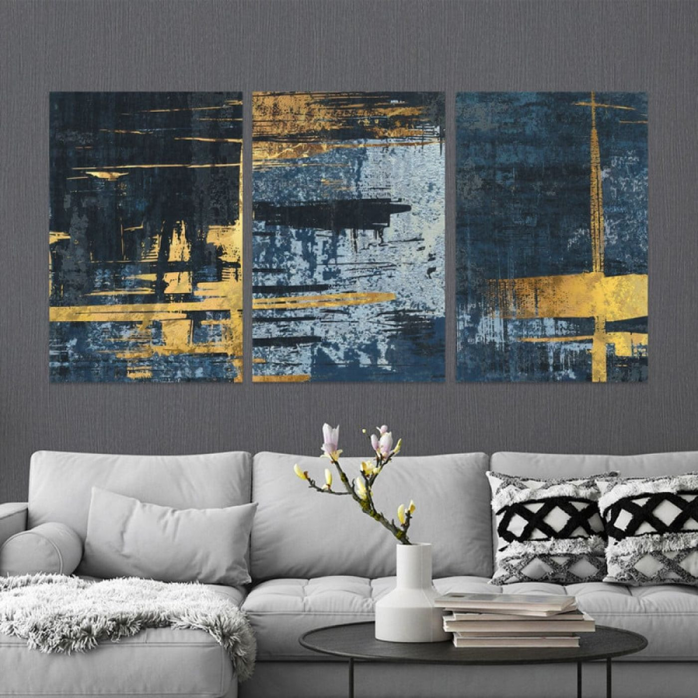 لوحة حائط الفن الحديث ثلاث ثطع - خشب ام دي اف - 120x60 سم - lp3-484