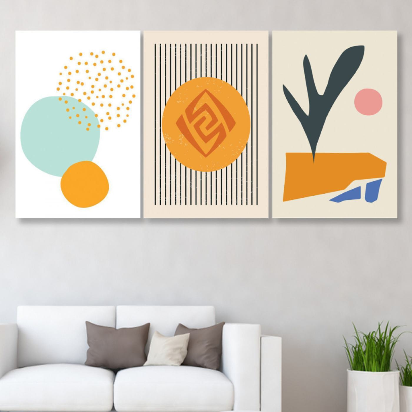 لوحة حائط تصميم تجريدي عصري - خشب ام دي اف - 120x60 سم - PH 45