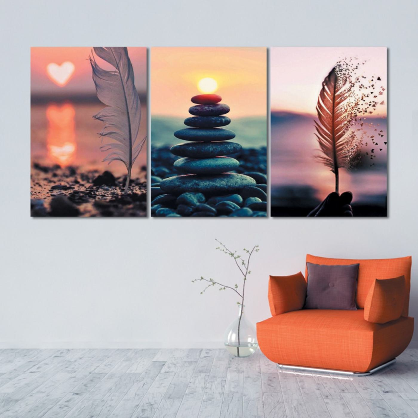 لوحة حائط غروب الشمس - خشب ام دي اف - 120x60 سم - PH 75