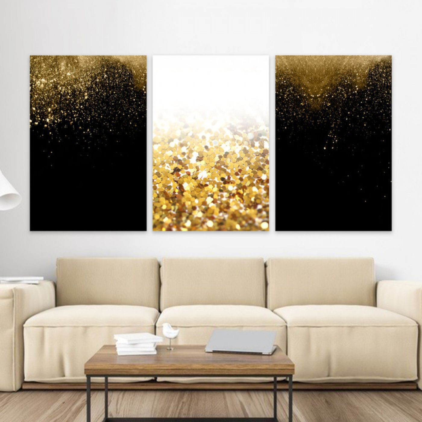 لوحة حائط الفن الحديث ثلاث ثطع - خشب ام دي اف - 120x60 سم - lp3-503