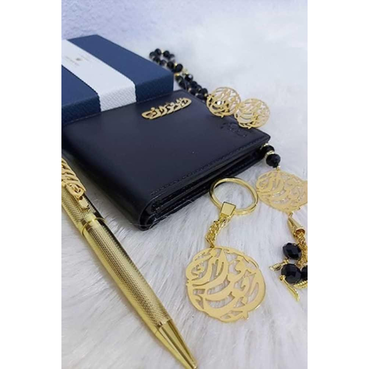 طقم اكسسوارت للرجال مطلي ذهبي - 5 قطع - F08