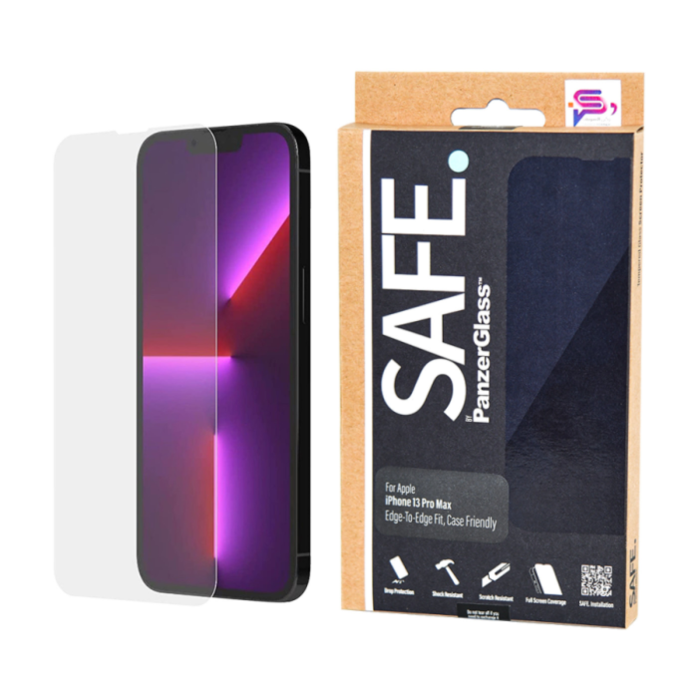 بانزر جلاس SAFE - شاشة حماية لهاتف آيفون 13 برو ماكس - شفاف