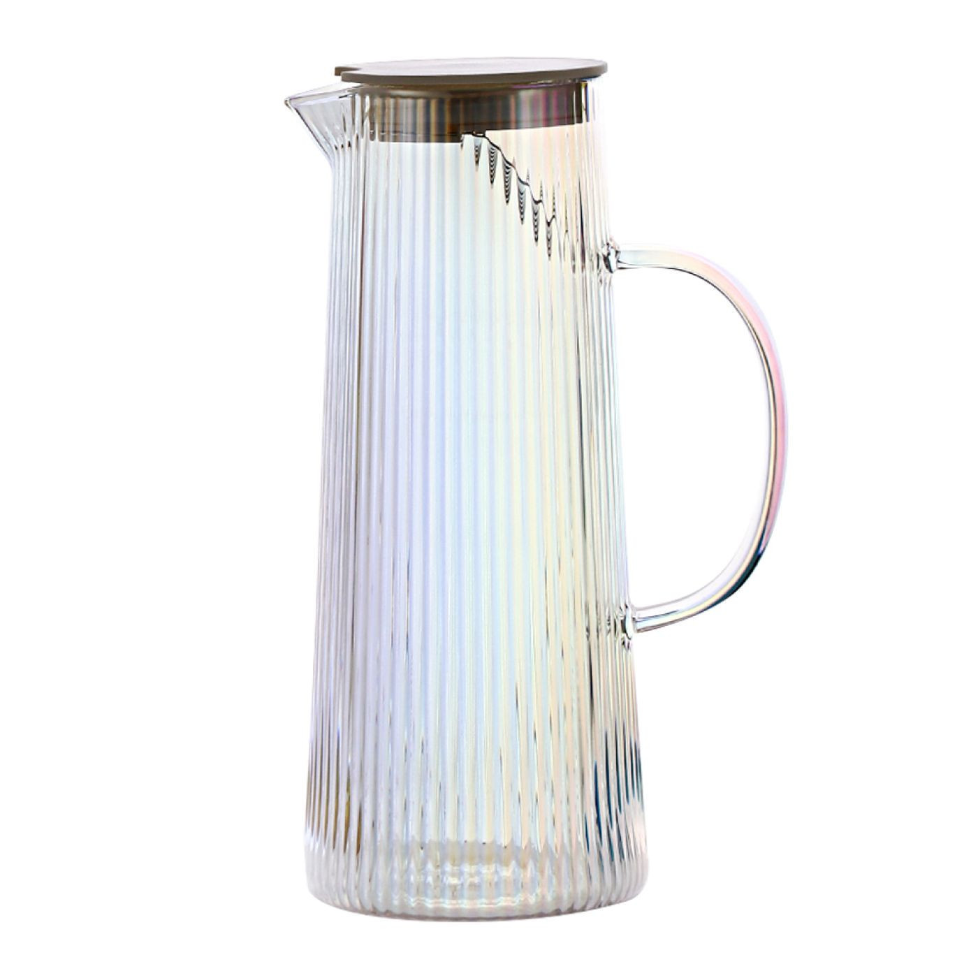 ابريق زجاجي مخطط على الطراز الاسكندنافي - 1200 مل - 9.5x9.5x25 سم