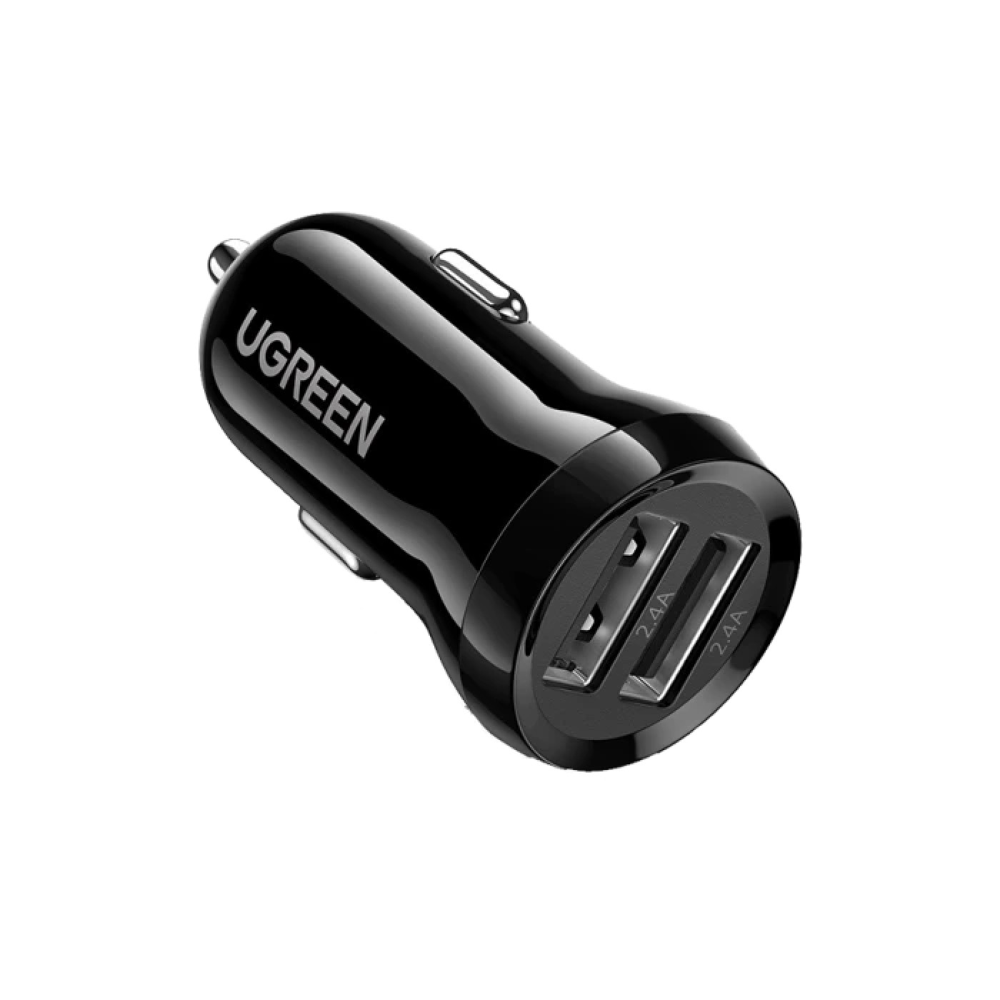 يوجرين شاحن سيارة بمنفذين USB وقوة 24 واط - أسود