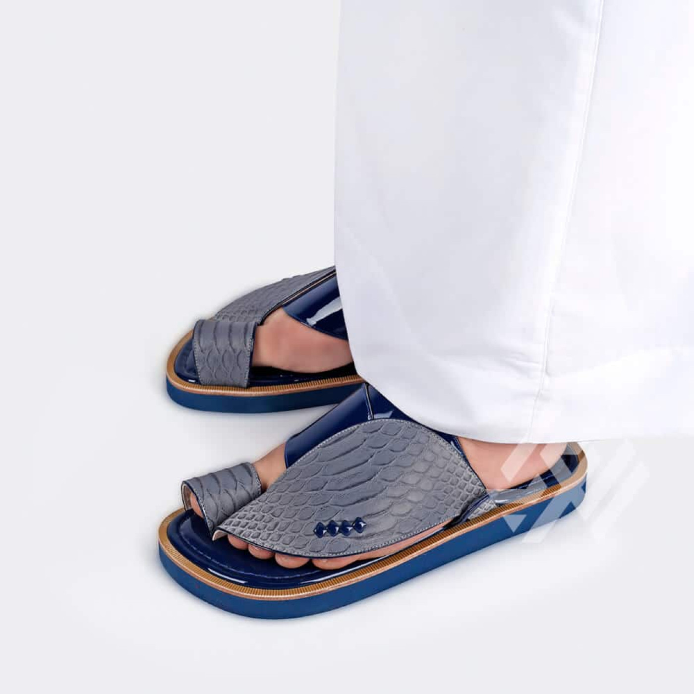 العراب نعال وطني بخامات إيطالية للرجال - أزرق - 40 - 174005