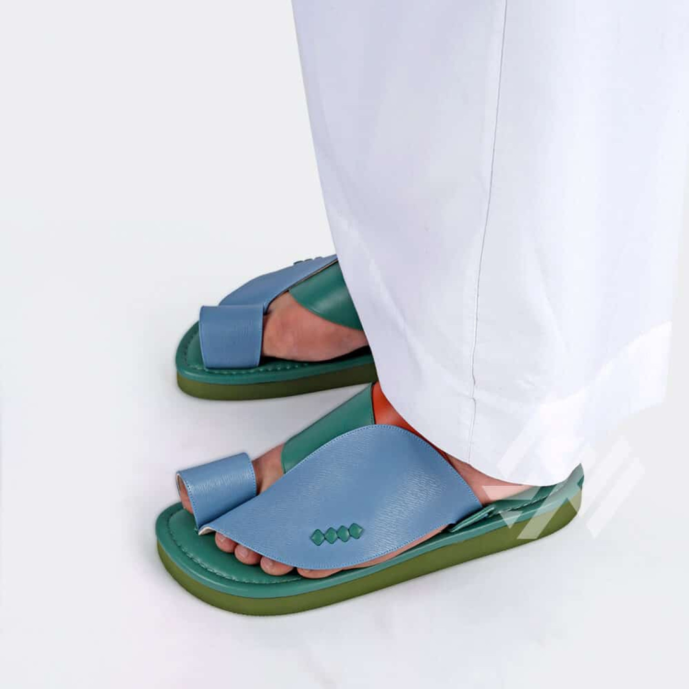 العراب نعال وطني بخامات إيطالية للرجال - أزرق - 178618