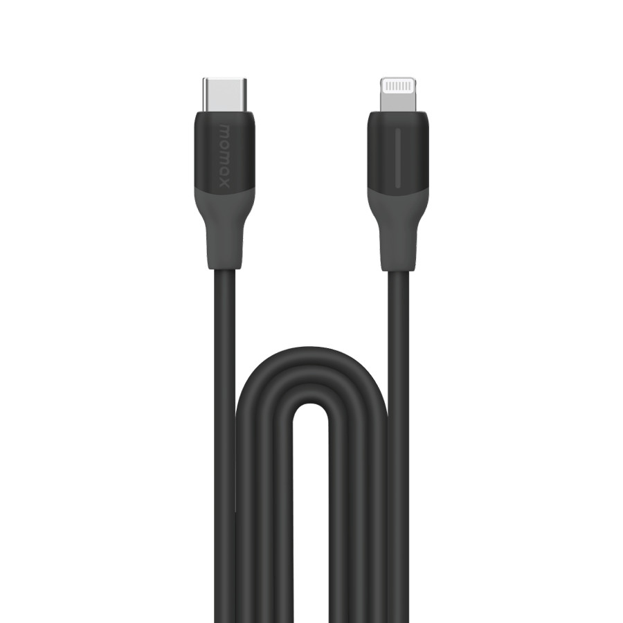 موماكس سلك شاحن 1 لينك فلو سيلكون من USB|C إلى لايتنينج بقوة  30 واط بطول 1.2م | أسود