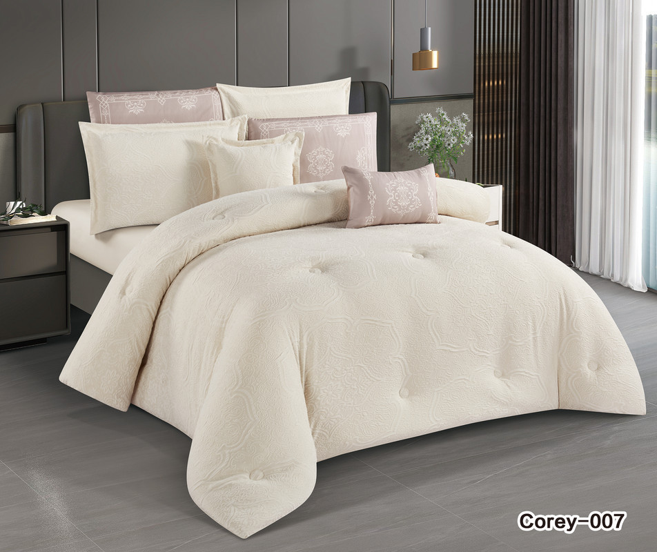 طقم لحاف من هورس 8قطع جاكار ناعم بتصميم عصري ومميز  Corey-07