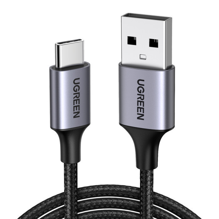 يوجرين سلك شاحن نايلون مظفر USB إلى USB|C بطول 1 م | أسود