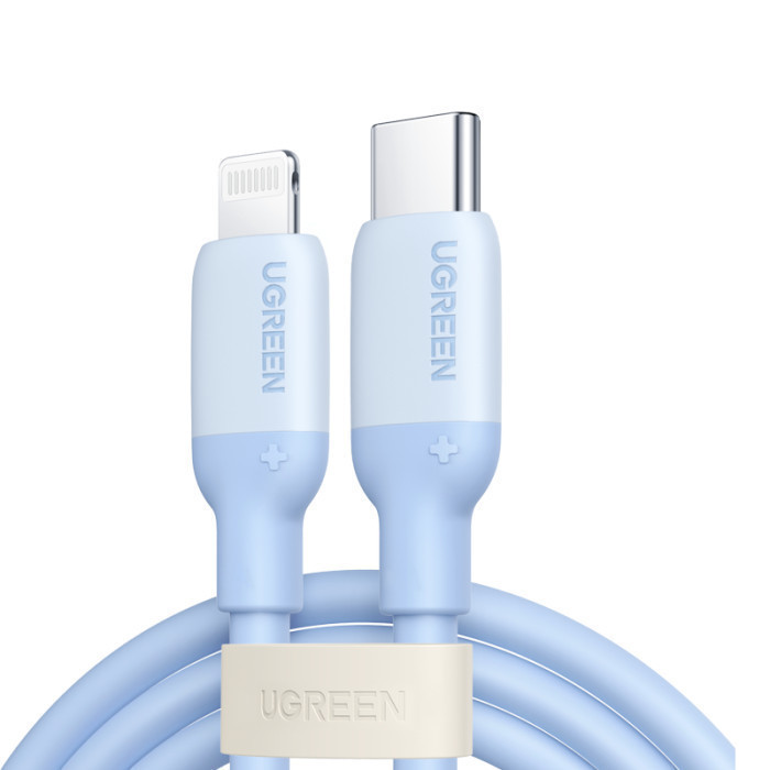 يوجرين سلك شاحن من USB-C إلى آيفون سيلكون بطول 1 م - أزرق