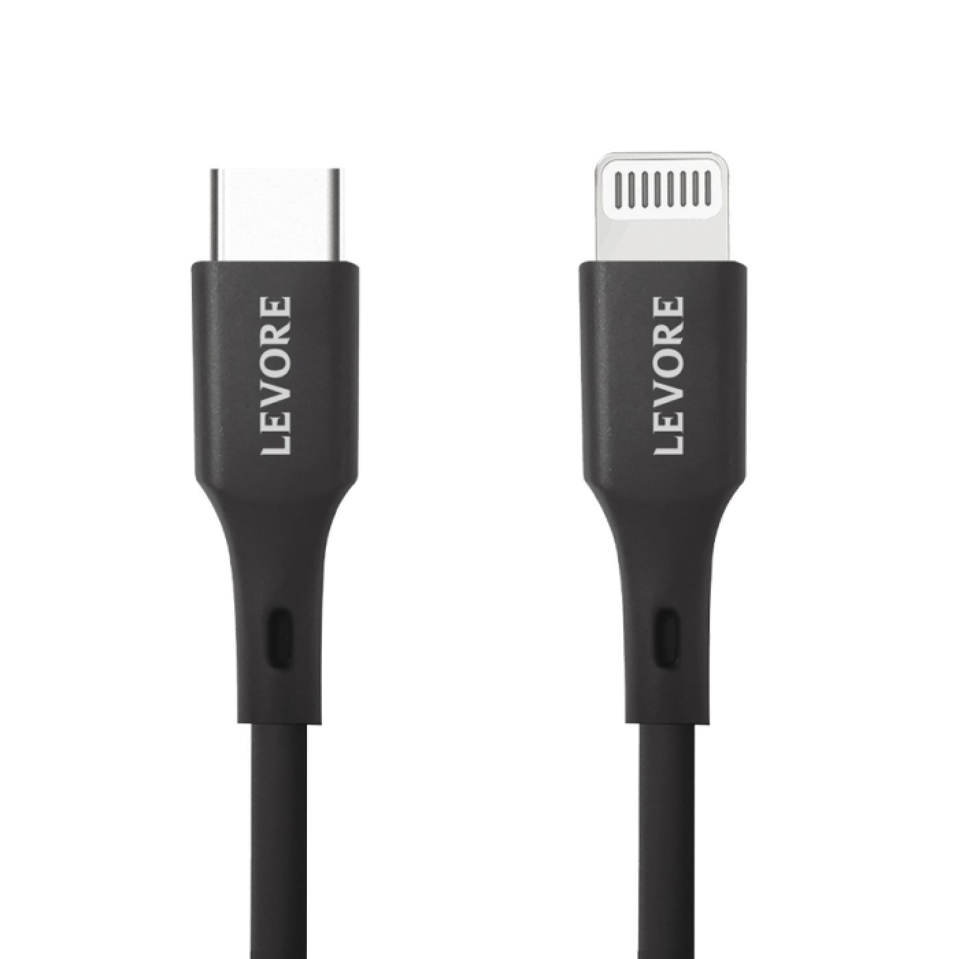 ليفوري كابل شحن بلاستيك من USB-C إلى Lightning - بطول 1.8 متر - أسود - LC4121-BK