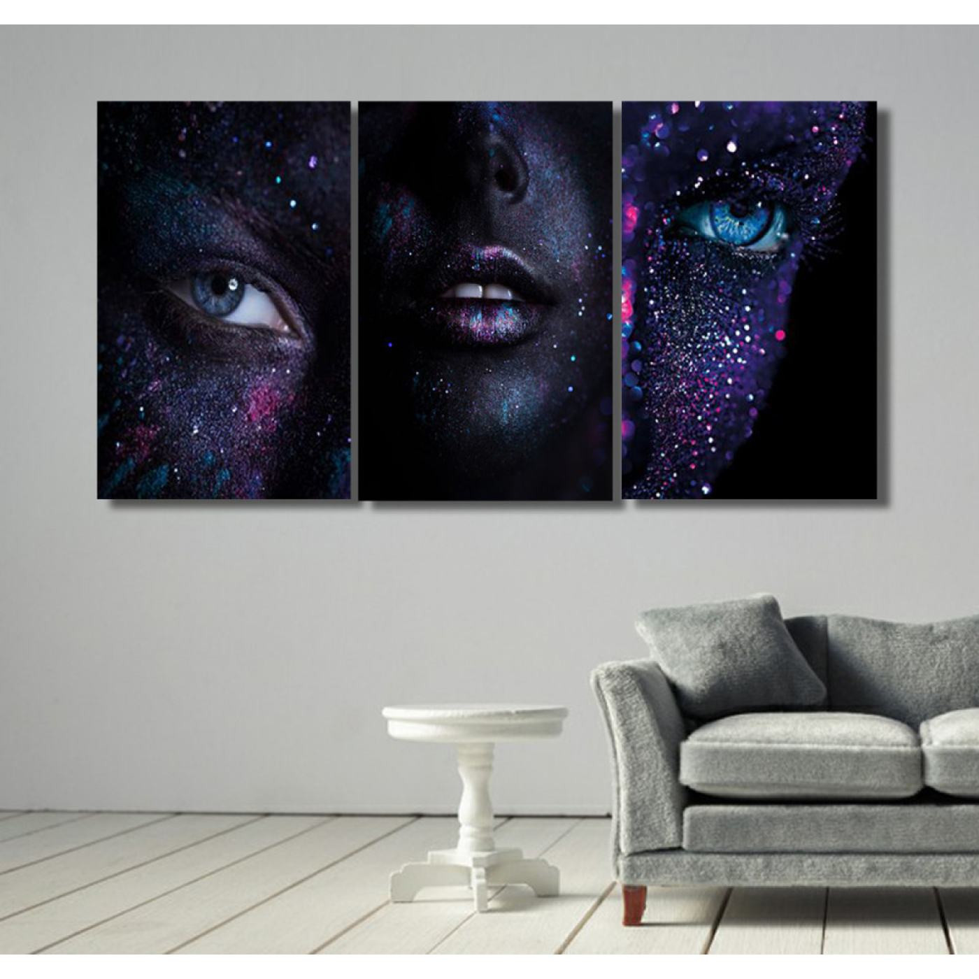 لوحة حائط وجه ونجوم - خشب ام دي اف - 120x60 سم - PH 81