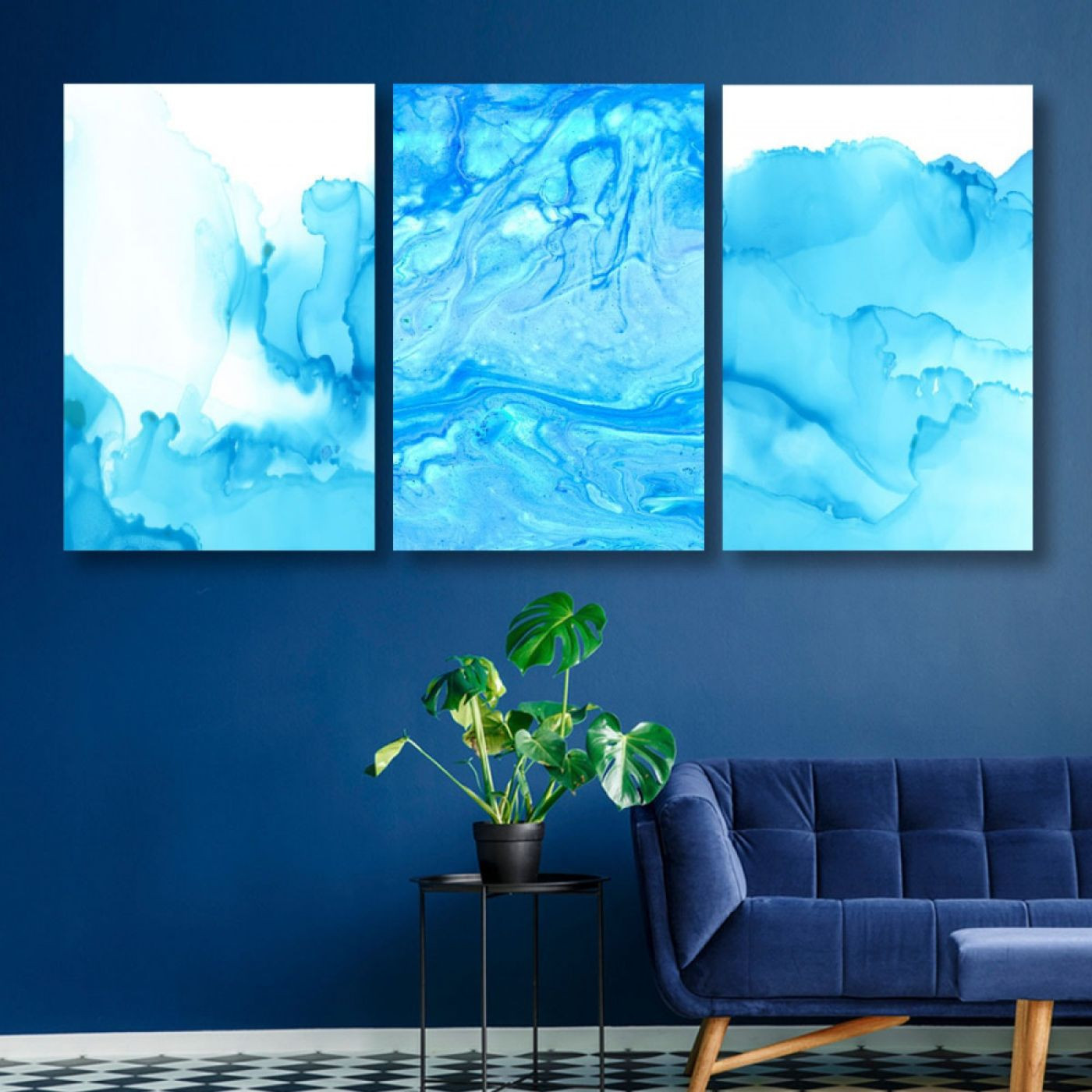 لوحة حائط خشبية المحيط - 120x60 سم - خشب ام دي اف - PH 143