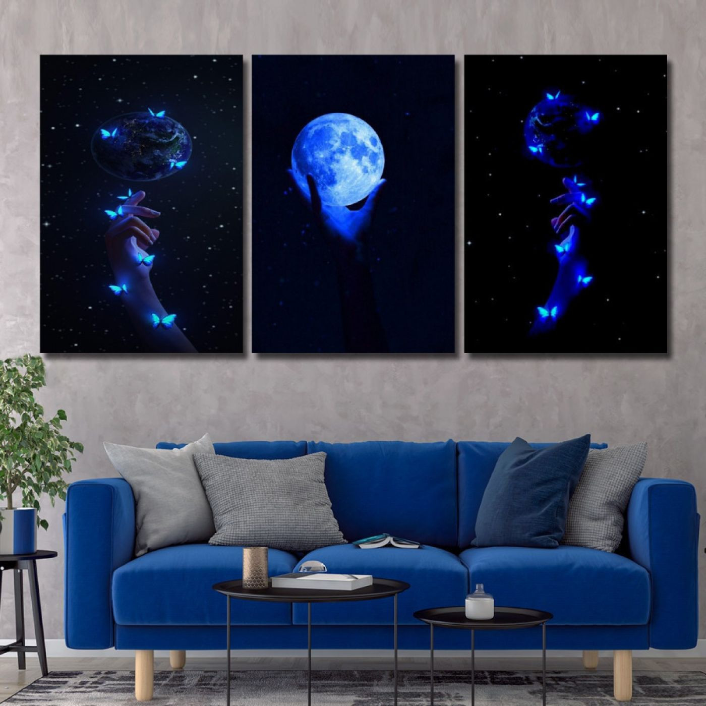 لوحة حائط خشبية القمر - 120x60 سم - خشب ام دي اف - PH 166