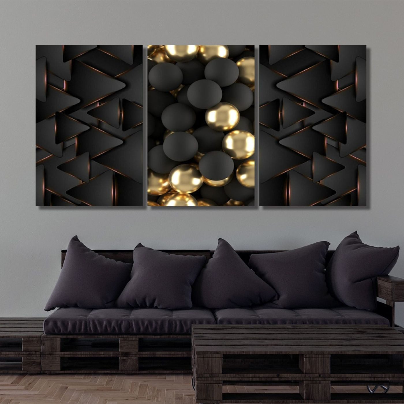 لوحة حائط خشبية تصميم الفن العصري - 120x60 سم - خشب ام دي اف - PH 168