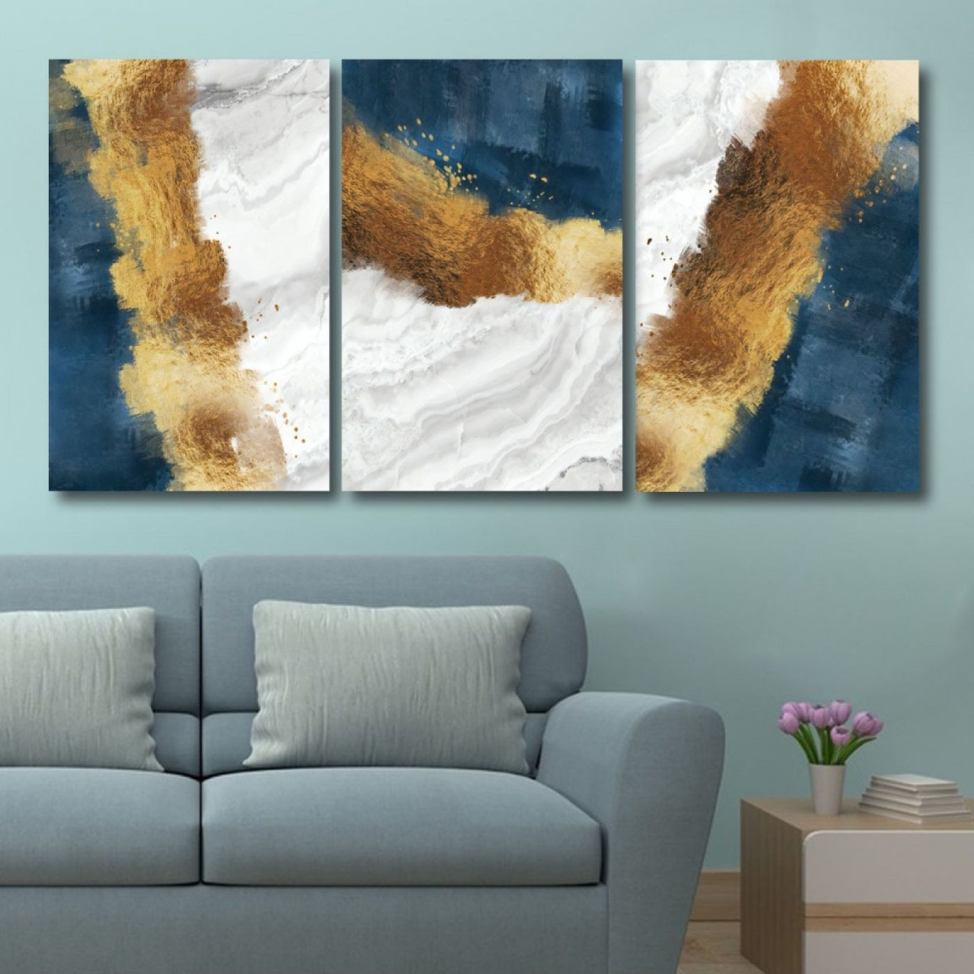 لوحة حائط بتصميم تجريدي مميز - خشب ام دي اف - 120x60 سم - PH 255