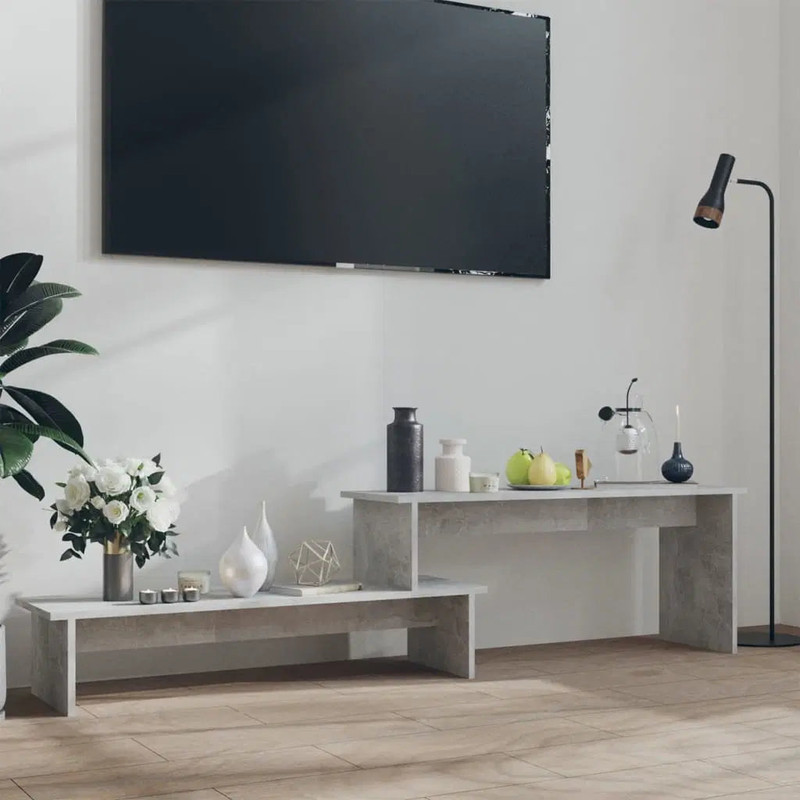 طاولة تلفزيون Alhome Gray: وحدة تحكم ترفيه معاصرة وأنيقة من الخشب المضغوط