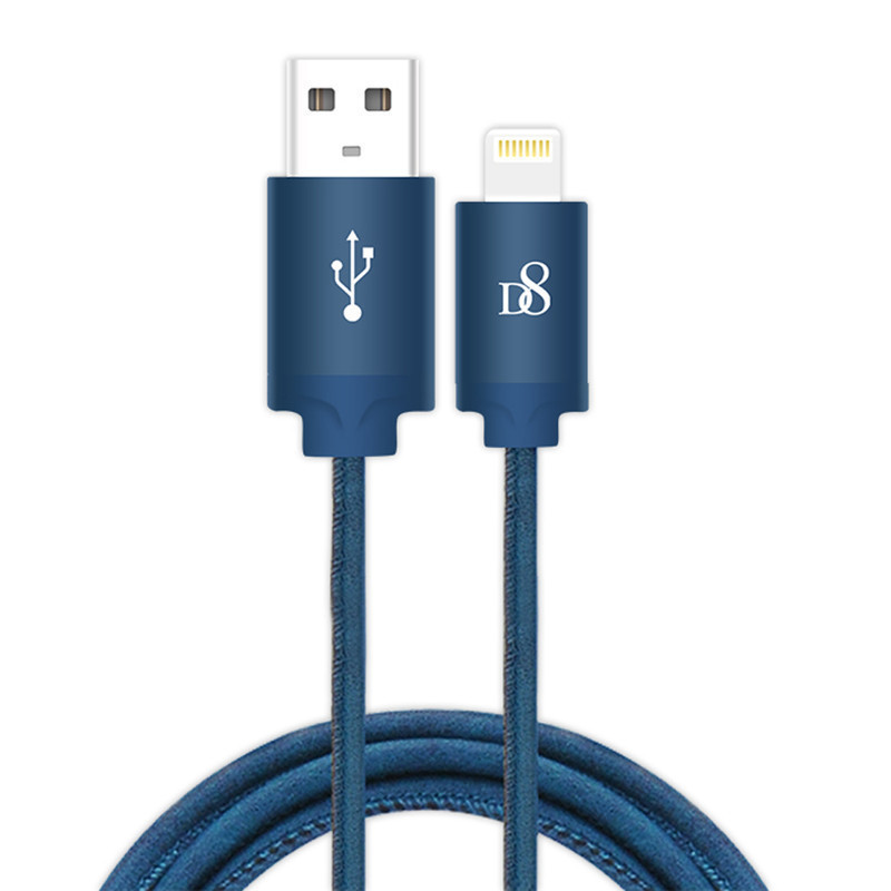 كابل بيانات USB ميكرو TPE أصلي من البولي يوريثان لهاتف Apple iPhone باللون الأزرق