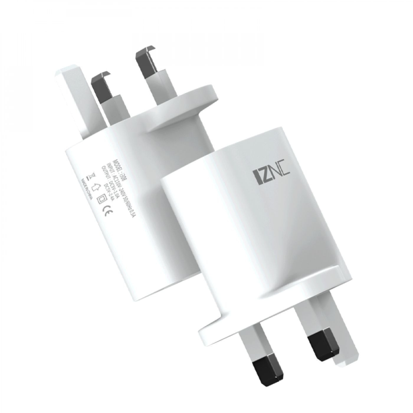 إزنك شاحن جداري - منفذ USB - أبيض