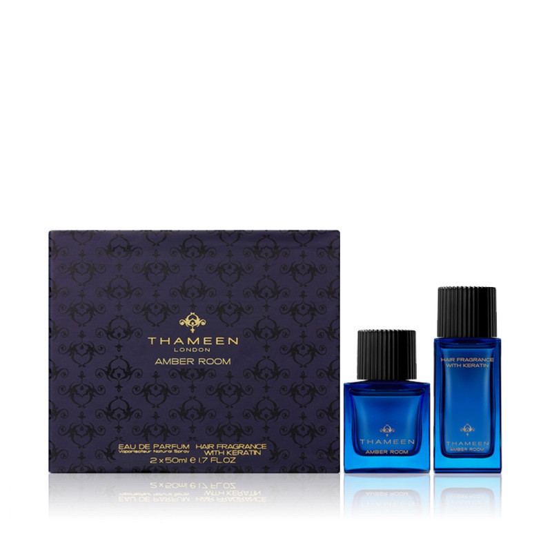 ثمين مجموعة هدايا أمبر روم (أو دو برفيوم 50 مل + معطر للشعر 50 مل)