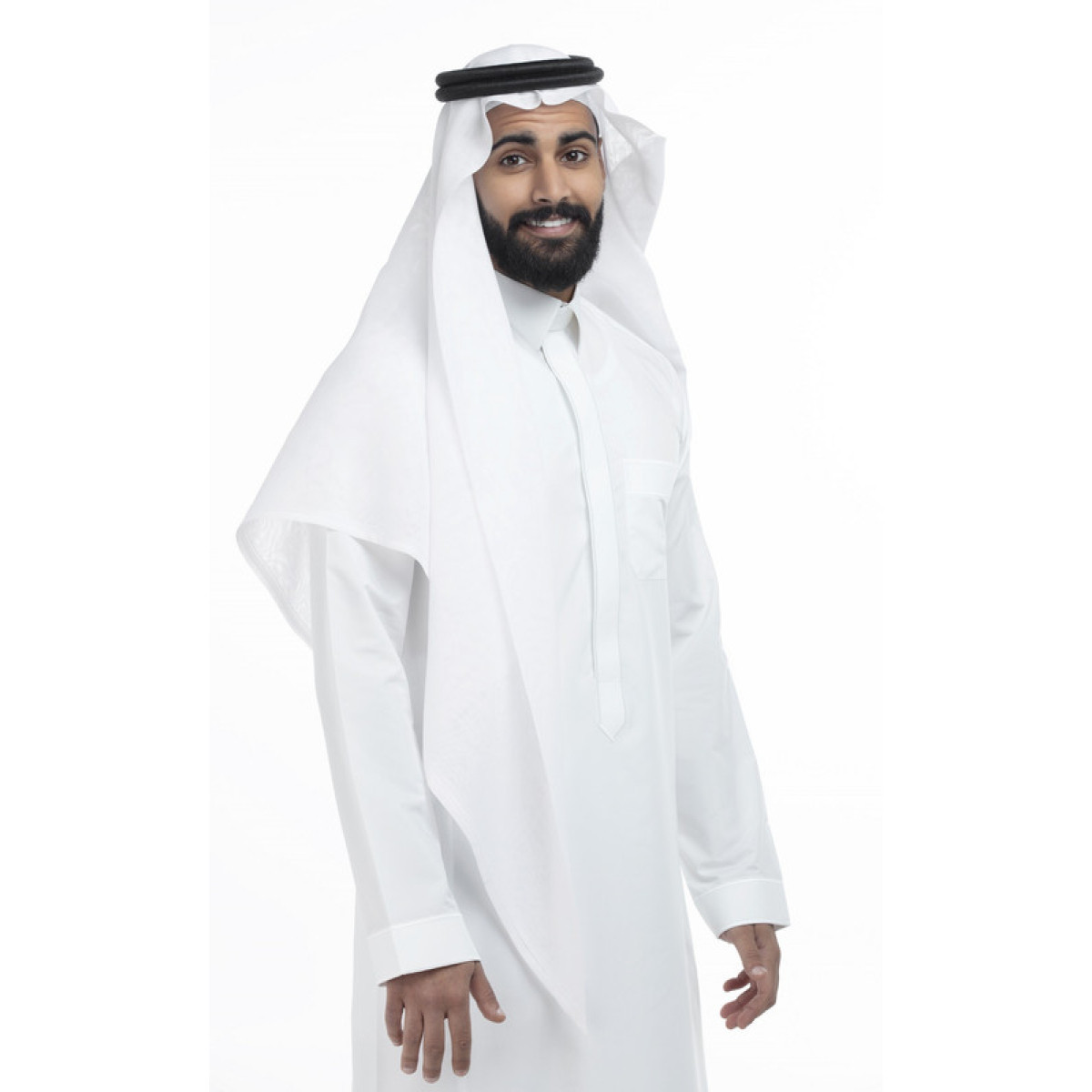 العطار غترة محمد سيراج العطار الاصلية الكلاسيكية من القطن - أبيض