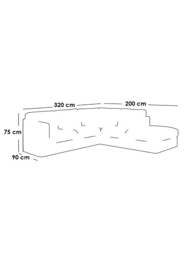 أريكة على شكل حرف L 320×200×90×75 سم - بيج فاتح، من آلهوم
