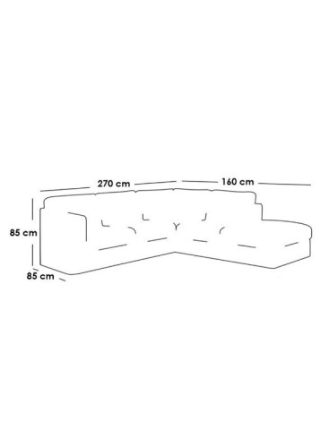 أريكة على شكل حرف L مقاس 270x160x85x85 سم - بيج، من آلهوم