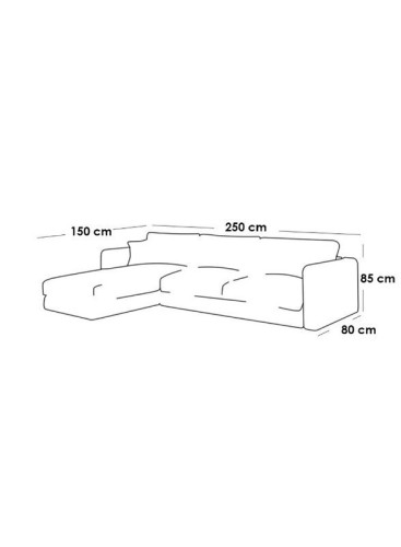 أريكة ألهوم على شكل حرف L 300×170×90×75 سم - أوف وايت