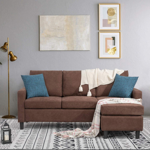 أريكة ألهوم مودرن مخملية خضراء على شكل حرف L، مقاس 230x135x45x85 سم، خشب سويدي