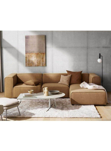 أريكة على شكل حرف L مقاس 260×93×140×70 سم - بيج، من شركة الهوم