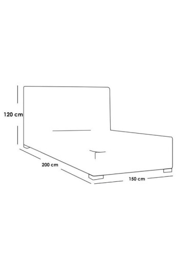 سرير كوين مقاس 200×150×120 سم - بيج، من شركة الهوم