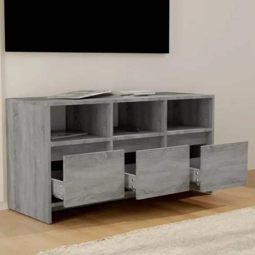 طاولة تلفزيون Alhome Gray: مركز ترفيهي واسع وحديث من الخشب المضغوط
