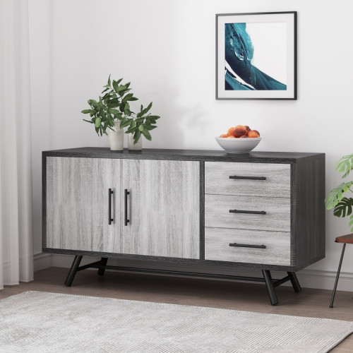 بوفيه Alhome رمادي MDF معاصر: ارفع مساحة معيشتك بتصميم عصري