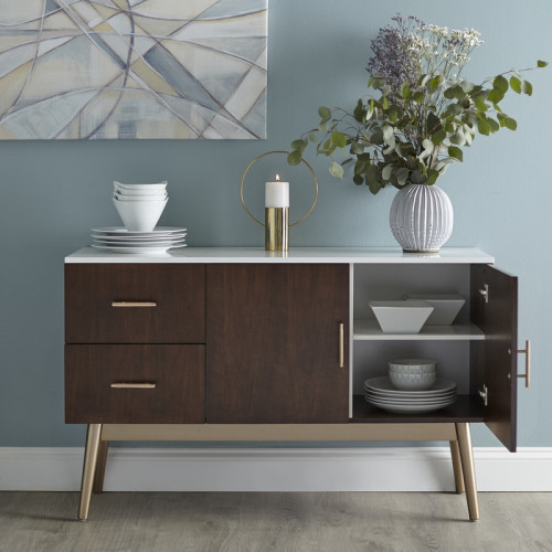 بوفيه Alhome Classic Brown MDF: ارفع مساحة تناول الطعام لديك بأناقة