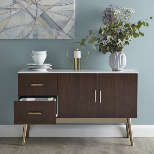 بوفيه Alhome Classic Brown MDF: ارفع مساحة تناول الطعام لديك بأناقة