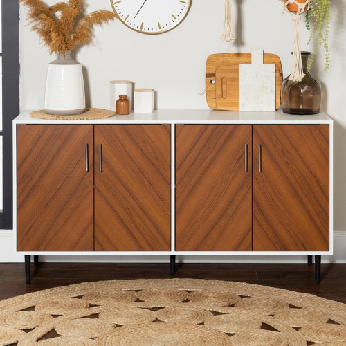 بوفيه Alhome Brown MDF: حل تخزين أنيق لمنزلك