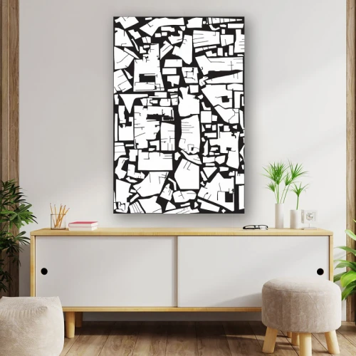 لوحة حائط قماشية رسمة فنية - 120x80 سم - أبيض وأسود