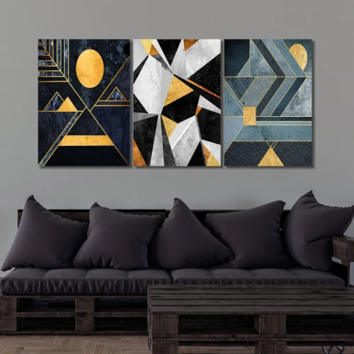 لوحة حائط خشبية تصميم تجريدي - 120x60 سم - خشب ام دي اف - PH 88