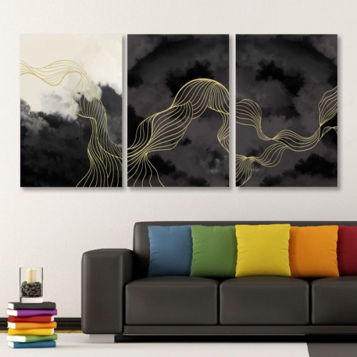 لوحة حائط خشبية تصميم الفن العصري - 120x60 سم - خشب ام دي اف - PH 161
