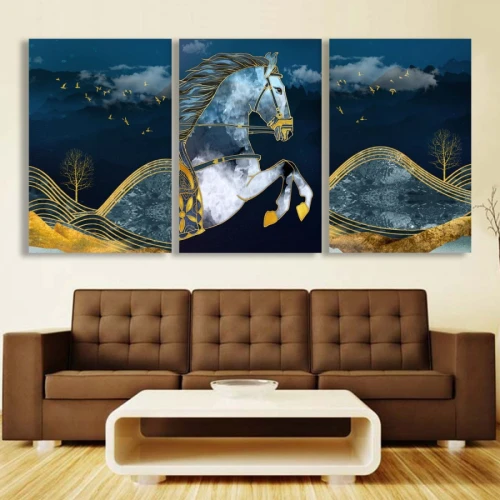 لوحة حائط خشبية رسمة حسان - 120x60 سم - خشب ام دي اف - PH 179