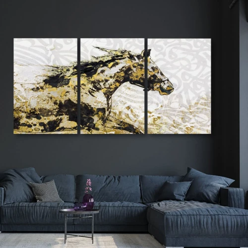 لوحة حائط خشبية رسمة حصان - 120x60 سم - خشب ام دي اف - PH 197