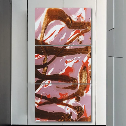 لوحة جدارية عصرية بألوان متعددة - 3 قطع - 120x60 سم